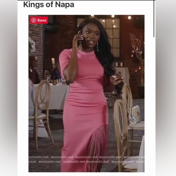 NWT Alice + Olivia Pink Midi Dress | Fringe | Cocktail Gown | Wedding Guest - Picture 16 of 17